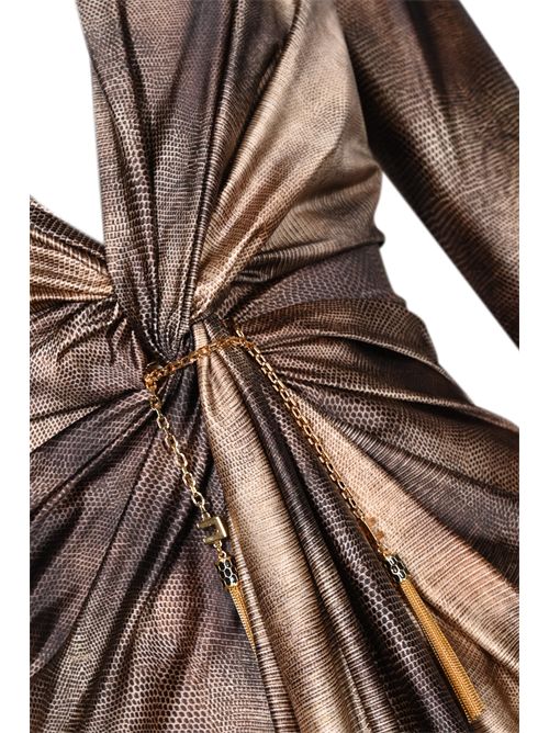Abito lungo Red Carpet in lycra con stampa pitone Elisabetta Franchi | ABR3557E2EL1